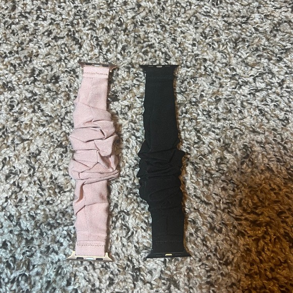 Bands Apple Watch Band Scrunchie Elastic Stretchy‎ Soft Comfortable Pink Black - Picture 1 of 3